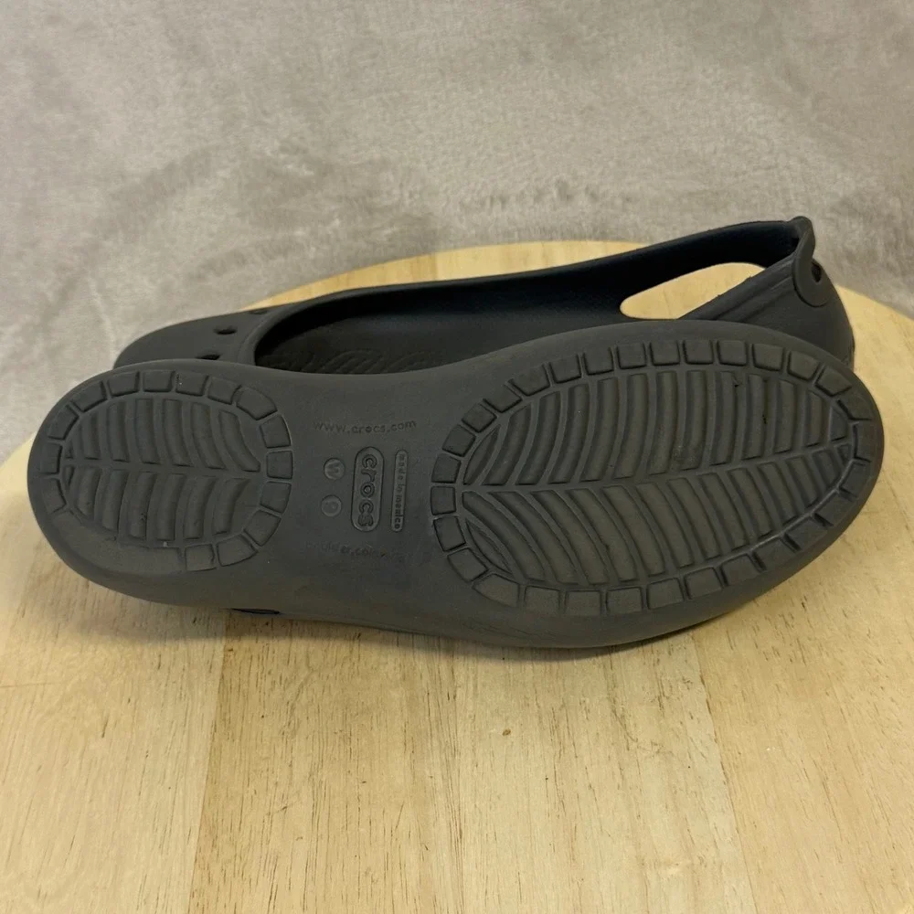 Crocs Kadee Flats Womens 9 Dark Gray Charcoal Ballet Slip On Comfort Shoes